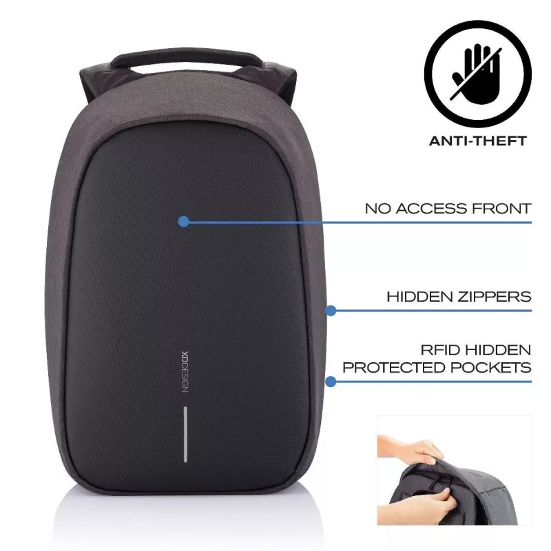 Backpack XDDESIGN P705.291 Anthracite — 18 L, Notebook- und Tablet-Fächer, abschließbarer Hauptreißverschluss