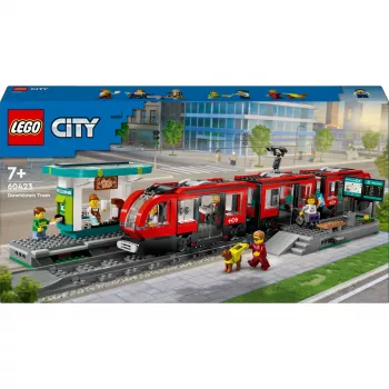LEGO City Straßenbahn und Station Rollenspiel-Bauset für Kinder mit Spielzeug-Straßenbahn, Geschenk für Jungen und Mädchen ab 7 Jahren, die Fahrzeuge lieben