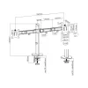 Einbaubügel für zwei Deluxe Ergo Office Monitore, 17-32, max. 9 kg, ER-449