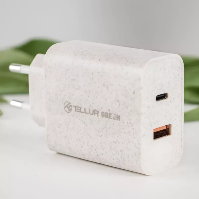 Ladegerät Tellur TLL151321 Type-C PD20W USB QC3.0, 20W PD und QC3.0 Schnellladung
