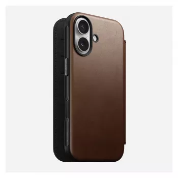 Folio-Handyhülle Nomad NM014209858 für Apple iPhone 17, 16 cm (6,3 Zoll), braun, 4 Kartenfächer