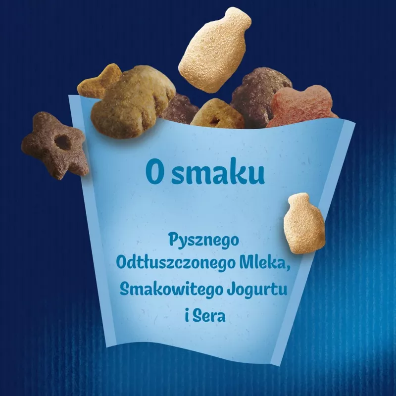 Katzenleckerli Felix Party Mix Dairy Delight 60 g — knusprige Snacks mit Milchgeschmack für ausgewachsene Katzen, Protein 35%, Fett 19,5%