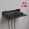 Wandregal für Decoder MACLEAN MC-122, Stahl, schwarz, max. Belastung 5 kg, Lochabstand 219 mm