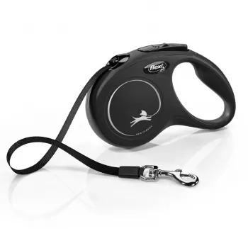 Flexi New CLASSIC 5 m Schwarz Hunde-Ausziehleine
