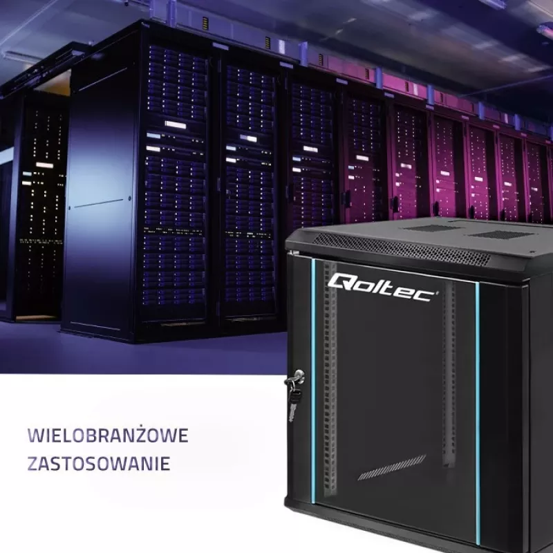 19-Zoll-Rackschrank QOLTEC 54464 12U 600x635x450 Schwarz