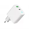 Netzladegerät 220V GEMBIRD, Universal, 1x USB Type-C PD 20 W, 1x USB-A 3.0 QC 18 W, LED-Anzeige, Weiß