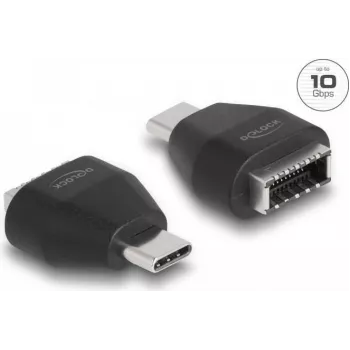 DeLOCK Adapter USB Typ-C Stecker auf USB 10 Gbps Typ-E Key A Buchse schwarz