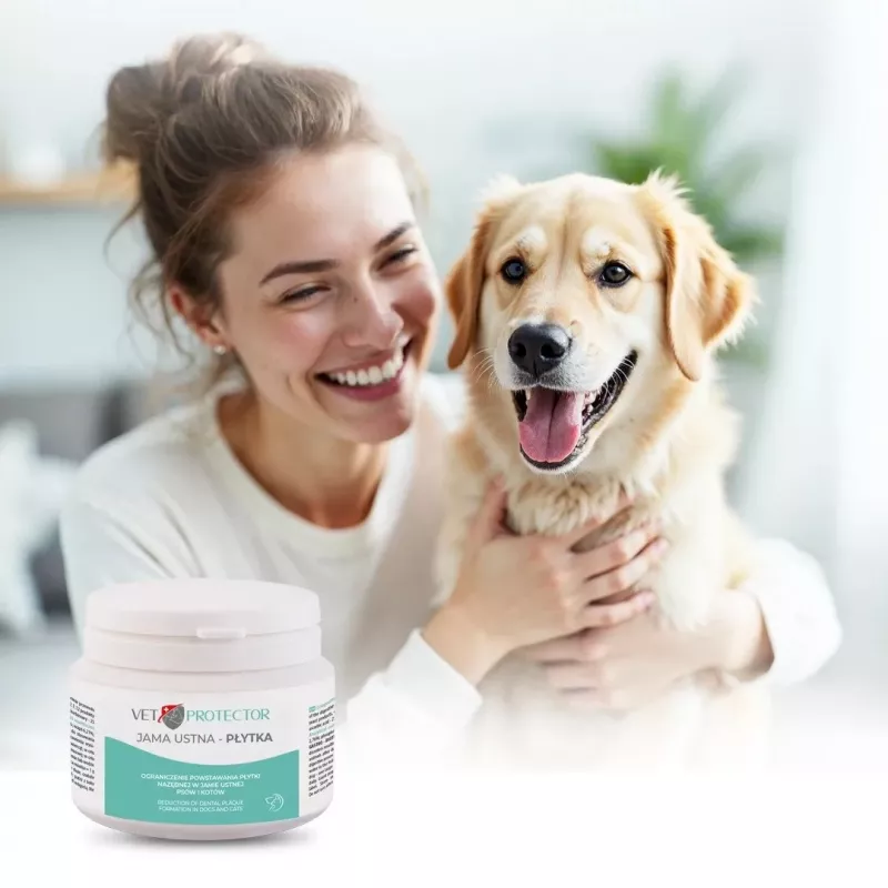 Mundhygienepulver JM Sante Vet Protector 60 g für Hunde und Katzen, Nahrungsergänzungsmittel für erwachsene Haustiere