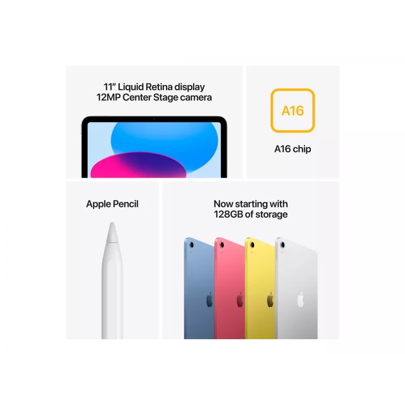 Tablet Apple iPad 5G LTE-TDD & LTE-FDD 11 Zoll A16 128 GB iPadOS 18