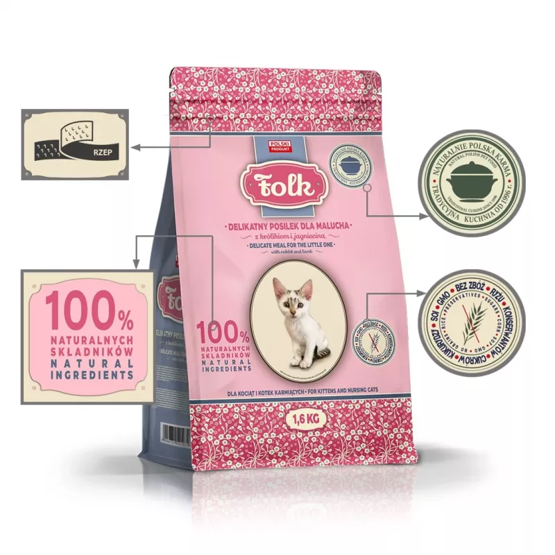 FOLK Gentle meal for kittens with rabbit and lamb - Trockenfutter für Katzen - 1,6 kg