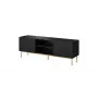 TV-Schrank Cama PAFOS auf goldenem Stahlrahmen 150x40x60 cm mattschwarz, Spanplattenplatte
