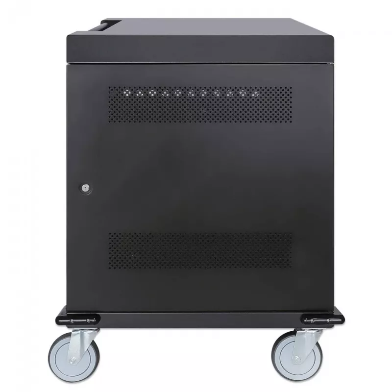 Manhattan Laptop-Ladewagen/-Trolley über AC-Adapter (EU) 32 Fächer, Installieren Sie den AC-Adapter (Netzkabel) des Geräts im Gerät, Geeignet für ALLE Laptops (bis 15,6 Zoll), iPads, MacBooks, Chromebooks, andere USB-C-Geräte, Fächer 380 x 30 x 280 mm, Schrank, Abschließbar