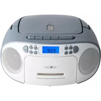 Radiowecker Reflexion RCR2260 Weiß/Blau — tragbarer CD-Player mit UKW-Radio
