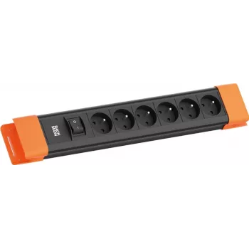 Bachmann CONNECTUS 6xUTE 1x Schalter 2,0 m CEE7/7 Schwarz/Orange (BM005937)
