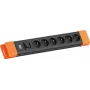 Bachmann CONNECTUS 6xUTE 1x Schalter 2,0 m CEE7/7 Schwarz/Orange (BM005937)