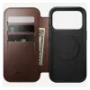 Handyhülle Nomad Modern Leather Folio für iPhone 17 Pro, Leder/Aluminium, 16 cm (6,3 Zoll) braun, 4 Kartenfächer