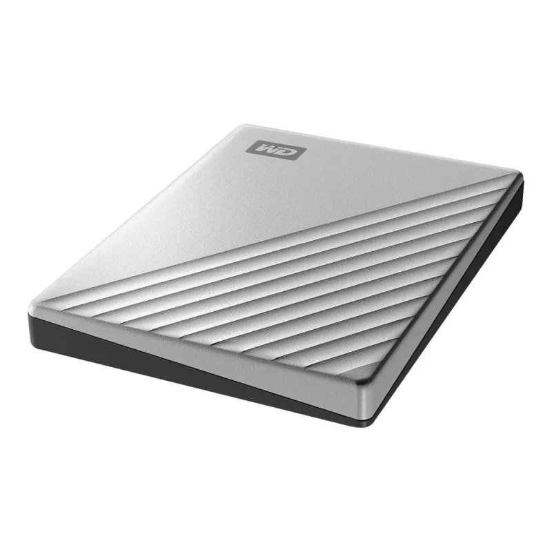 WD My Passport Ultra für Mac WDBKYJ0020BSL - Festplatte - verschlüsselt - 2 TB - extern (tragbar) - USB 3.0 (USB-C-Anschluss) - 256-Bit-AES - Silber