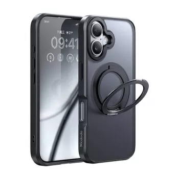 Schutzhülle Mcdodo PC-4930 MagSafe für iPhone 16 mit integriertem Ständer, schwarz