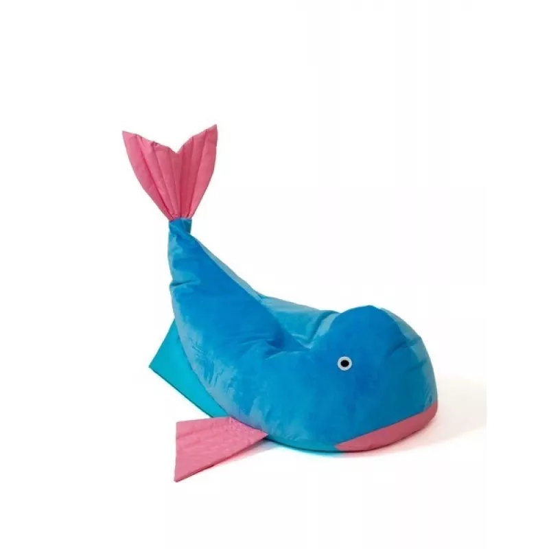 Sako bag pouffe Whale Blau-pink L 110 x 80 cm