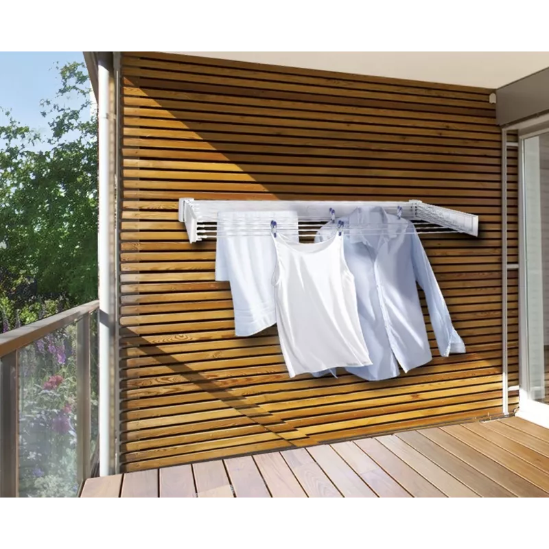 Wandmontiertes Regal Leifheit Telegant 30 Protect Weiß, Breite 720 mm, Tiefe 370 mm, 3 m Leine
