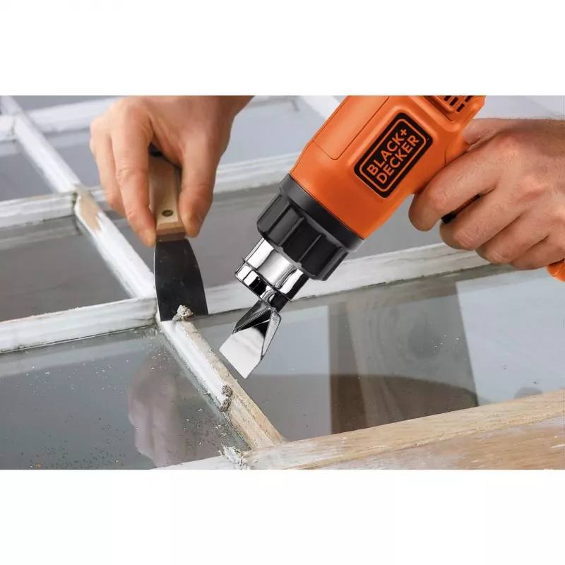 Heißluftpistole Black & Decker KX1650 — 1750 W, bis zu 600 °C, Luftstrom 570–740 l/min, 2 m Kabel, 600 g