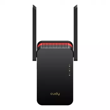 Wi‑Fi Signalverstärker Cudy RE3000 2400–5000 MHz, 802.11ax/ac/n/g/b/a, Ethernet 100 Mbps, externe Antenne, schwarz/rot