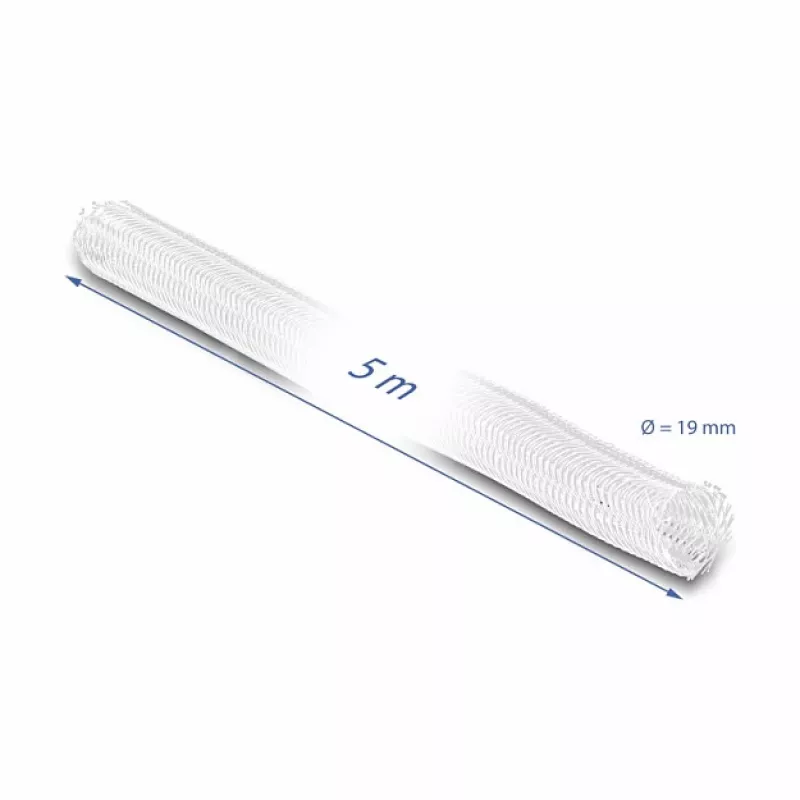 Geflechtschlauch DeLOCK 20810 5 m x 19 mm weiß