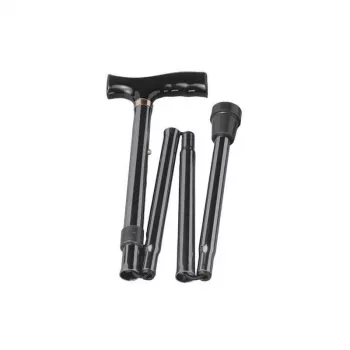 Gehstock REHA FUND RF-520 teleskopisch höhenverstellbarer Faltstock, Aluminium, 79–90 cm, max. Belastung 113 kg, schwarz