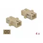 LWL-Steckverbinder SC Buchse–Buchse DELOCK 85993, beige, 4er-Pack