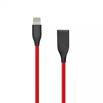 Silikonkabel USB- Lightning, 2m (rot)