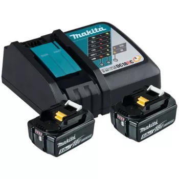 Makita DC18RC - Ladegerät + Akku 2 x - Li-Ion - 5 Ah - 90 Wh - 1 x Akku laden (197570-9)