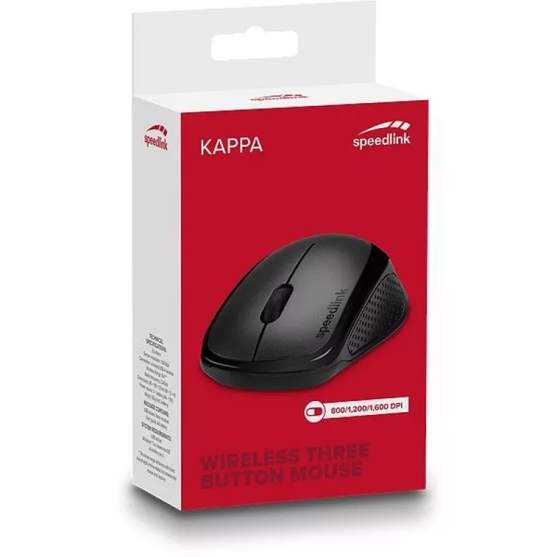 Maus SPEEDLINK KAPPA Office für Rechtshänder RF Wireless Optisch 1600 DPI