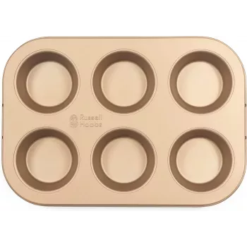 Muffin Maker Russell Hobbs RH02151GEU7 Gold antihaftbeschichtet, elektrisches Muffin-Backgerät für die Arbeitsplatte