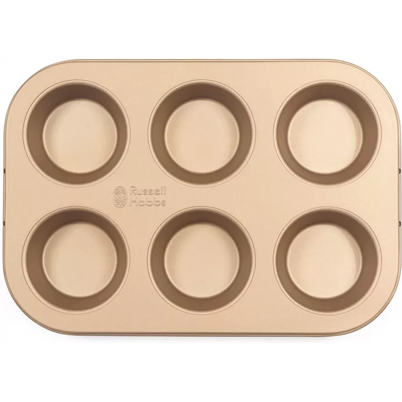 Muffin Maker Russell Hobbs RH02151GEU7 Gold antihaftbeschichtet, elektrisches Muffin-Backgerät für die Arbeitsplatte
