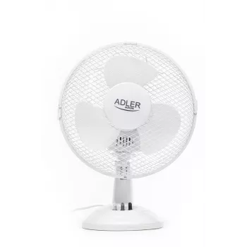 Adler | AD 7302 | Tischventilator | Weiß | Durchmesser 23 cm | Anzahl Geschwindigkeiten 2 | Oszillation | 60 W | Nein