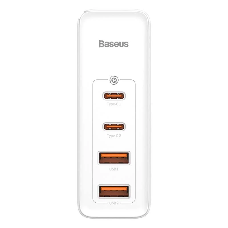 Travel Charger Baseus GaN2 Pro Quick 2x USB + 2x USB-C, 100W, EU (Weiß)