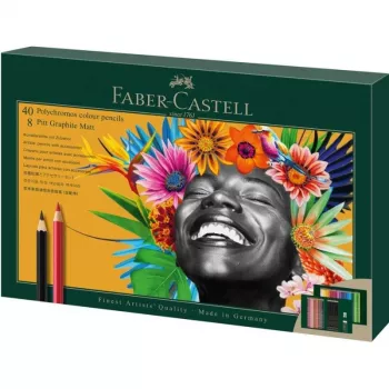 Ölbasierte Stifte Faber-Castell Polychromos & Pitt Graphite Matt Set 48 Stück Mehrfarbig