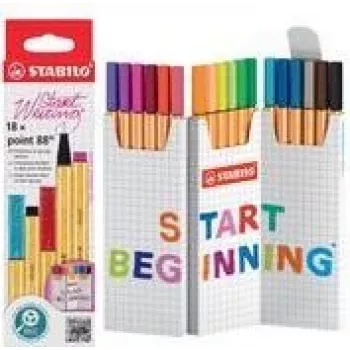 STABILO Fineliner point 88 18 Farben Feine Spitze Mehrfarbig