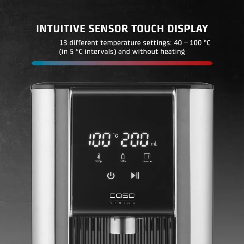 Caso Turbo Heißwasserspender | HW 620 | Wasserspender | 2600 W | 2,5 L | Kunststoff/Edelstahl | Schwarz/Edelstahl