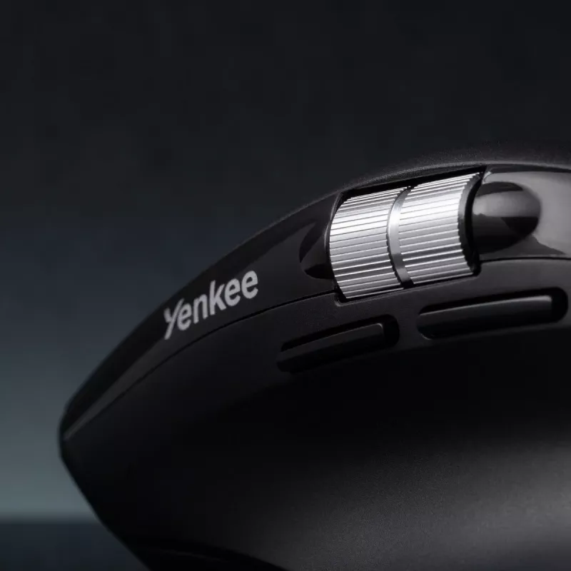 Kabellose Maus YENKEE SPIN DUAL 2095BK — kompakte optische Dual-Mode-Maus, Modell YMS 2095B SPIN