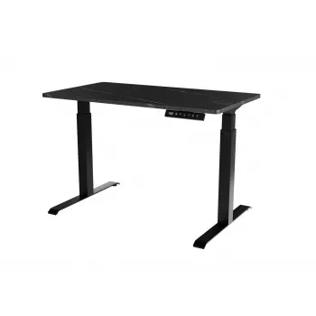 Cama Meble elektrisch höhenverstellbarer Schreibtisch MOON 121x67 cm, rechteckige Spanplatten-Tischplatte, 72–120 cm schwarz/san sebastian