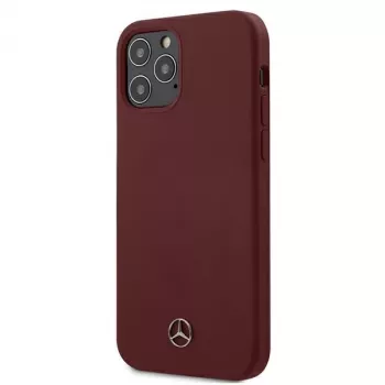 Mercedes MEHCP12MSILRE iPhone 12/12 Pro 6,1 Rot / rote Hartschale Silikon-Linie