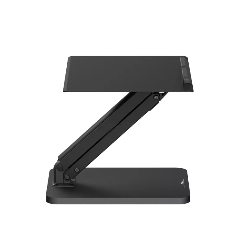 Maclean Schreibtischständer für Monitor oder Laptop, Gasfeder, für stehendes und sitzendes Arbeiten, schwarz, MC-493