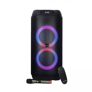 Tragbarer Lautsprecher MANTA ATTIS SPK0802 120W, Bluetooth, kabelgebundener Eingang, wiederaufladbar, FM, LED-Lichter