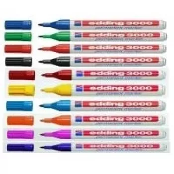 Permanentmarker Edding 3000 Schwarz Blau Grün Rot 4 Stück