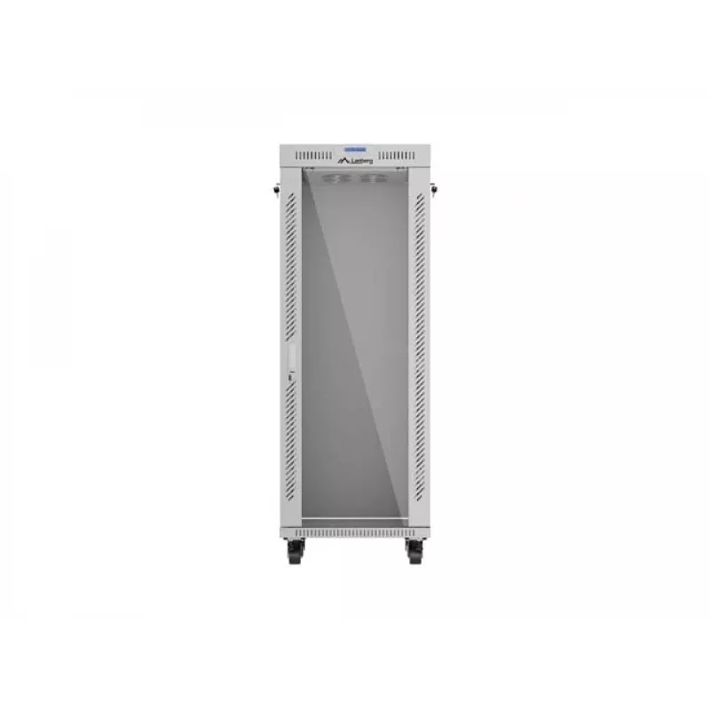 LANBERG 19 Zoll 32U Stand-Rack-Schrank 600×600 mm Grau mit perforierten Türen und LCD (flach Pack)
