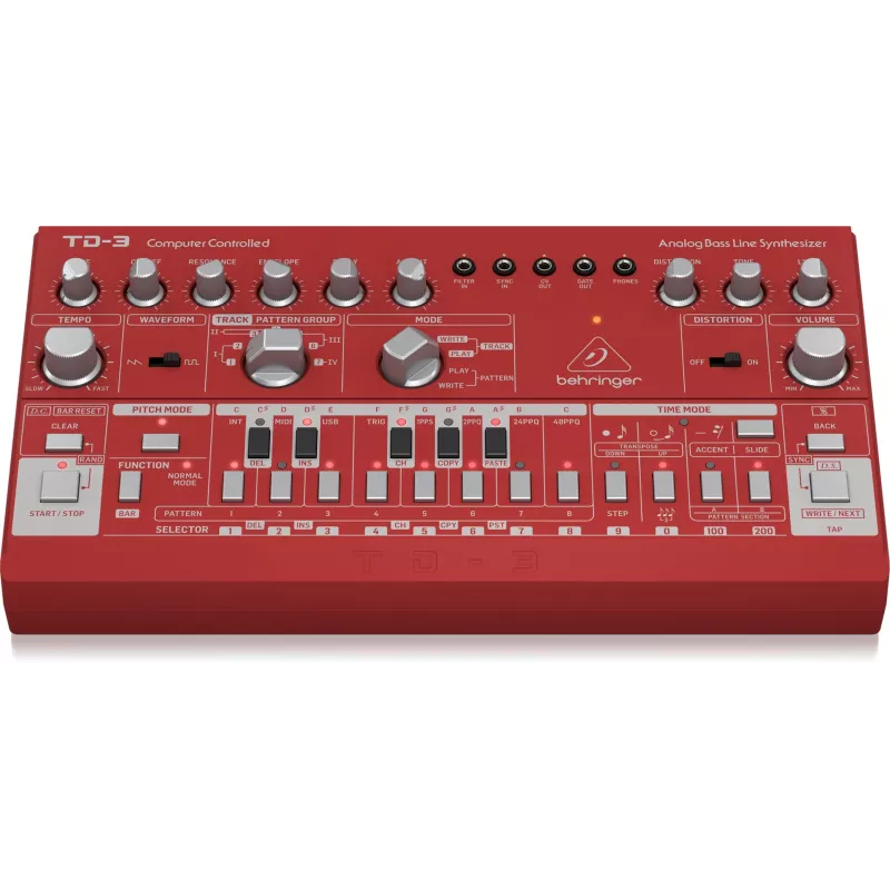 Analoger Synthesizer Behringer TD-3-RD Rot 9V DC