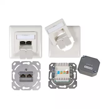 EFB-Elektronik Datendose Cat.6 250MHz oben/unten, Unterputz, 2xRJ45, RAL9010 Hersteller: EFB Elektronik (ET-25211.1V1)
