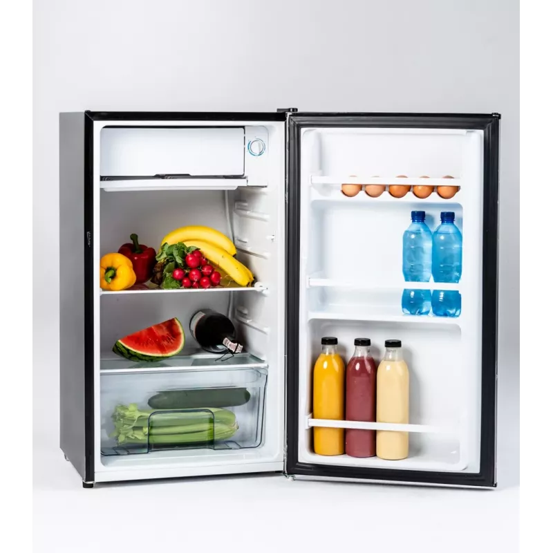 Kühl-Gefrierkombination Ravanson LKK-90ES, freistehend, 91 l gesamt (81 l Kühlschrank + 10 l Gefrierfach), silber