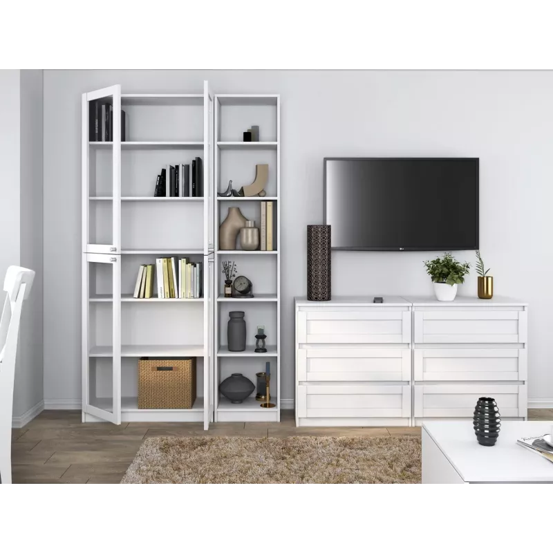 top e shop W40 PAFOS BIA Vitrine — weiße Spanplatte, 290×400×2000 mm